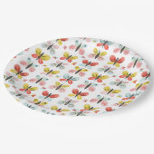 Butterfly And Floral Pattern Papieren Bordje (Gekanteld)