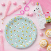Butterfly And Floral Pattern Papieren Bordje (Feest)