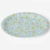 Butterfly And Floral Pattern  Papieren Bordje (Gekanteld)