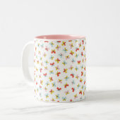 Butterfly And Floral Pattern  Tweekleurige Koffiemok (Voorkant links)
