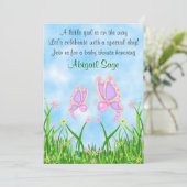 Butterfly and Flowers Baby shower Uitnodigen ~ Mei Kaart (Staand voorkant)