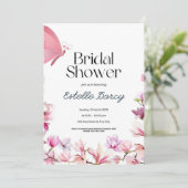 Butterfly and Flowers Bridal Shower Uitnodiging (Staand voorkant)