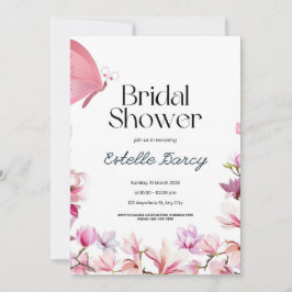 Butterfly and Flowers Bridal Shower Uitnodiging