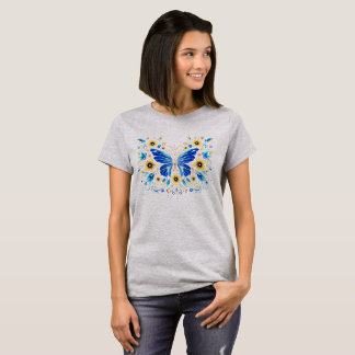 Butterfly and flowers t-shirt