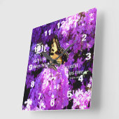 Butterfly and Phlox with Ecclesiastes 3:11 Vierkante Klok (Hoek)