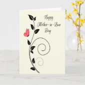 Butterfly and Swirls voor een gelukkige schoonmoed Kaart (Gele Bloem)