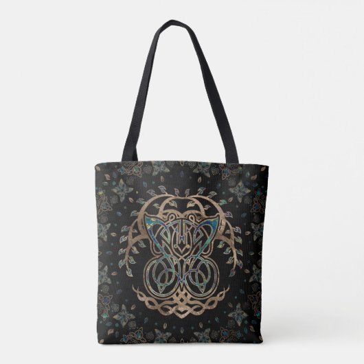 Butterfly and Treee of life Yggdrasil Tote Bag (Achterkant)