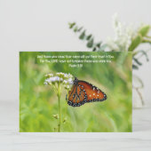 Butterfly and Wildflower Bible Verse Art Flat Kaar Bedankkaart (Staand voorkant)
