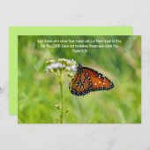 Butterfly and Wildflower Bible Verse Art Flat Kaar Bedankkaart (Voorkant / Achterkant)