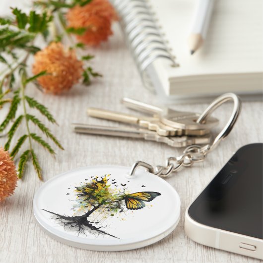 Butterfly Animal Creatieve Kunst Sleutelhanger (Voorkant Rechts)