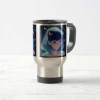 Butterfly Anime Girl Travel/Commuter Mok, 15 oz