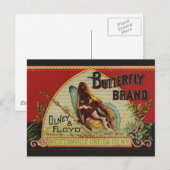 Butterfly Antiek Adverteren label Briefkaart (Voorkant / Achterkant)