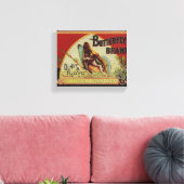 Butterfly Antiek Adverteren label Canvas Afdruk (Insitu (Woonkamer))