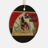 Butterfly Antiek Adverteren label Keramisch Ornament (Rechts)