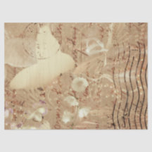 Butterfly  Antiek Floral Sepia Script