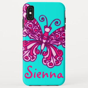 Butterfly aqua roze wit grafisch Case-Mate iPhone case