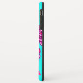 Butterfly aqua roze wit grafisch Case-Mate iPhone case (Achterkant/links)