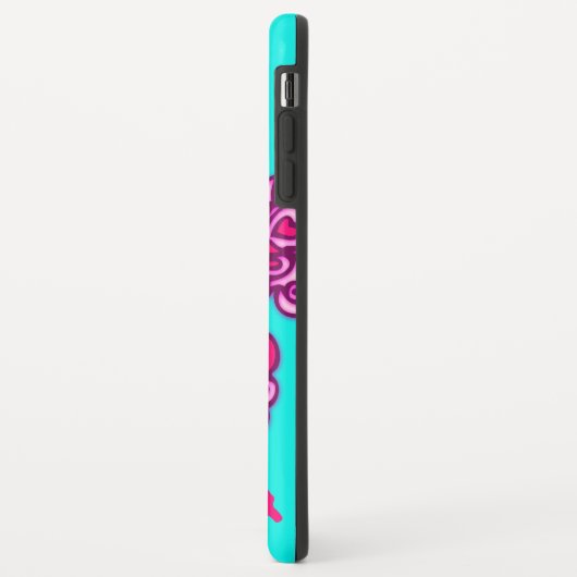 Butterfly aqua roze wit grafisch Case-Mate iPhone case (Achterkant/links)