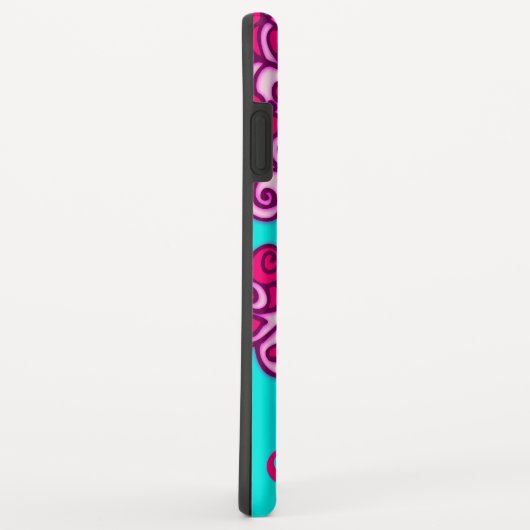 Butterfly aqua roze wit grafisch Case-Mate iPhone case (Achterkant/rechts)