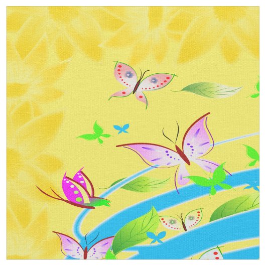 Butterfly Art 12 Custom Fabric Stof (Close Up)