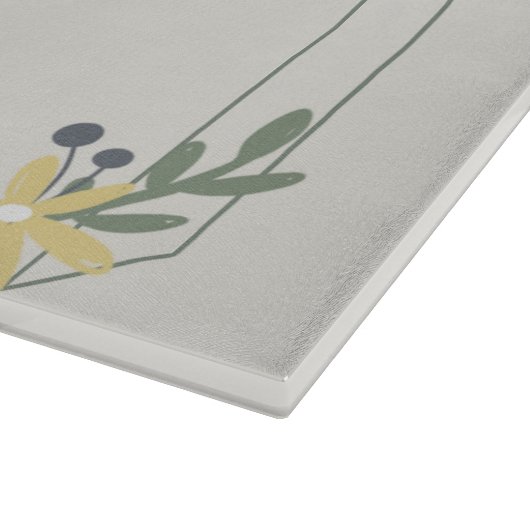 Butterfly Art, Beige Floral Graphic Design Snijplank (Hoek)