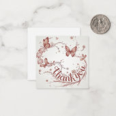 Butterfly Art Dank u Notitiekaartje (Voorkant / Achterkant in situ)