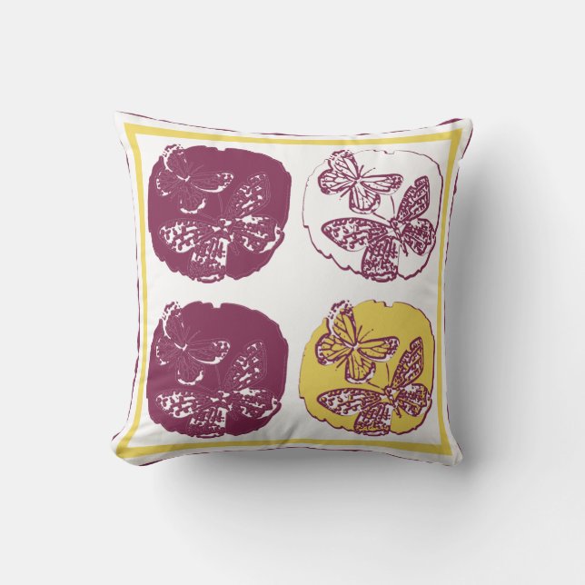 Butterfly Art Deco Pillow Kussen (Voorkant)