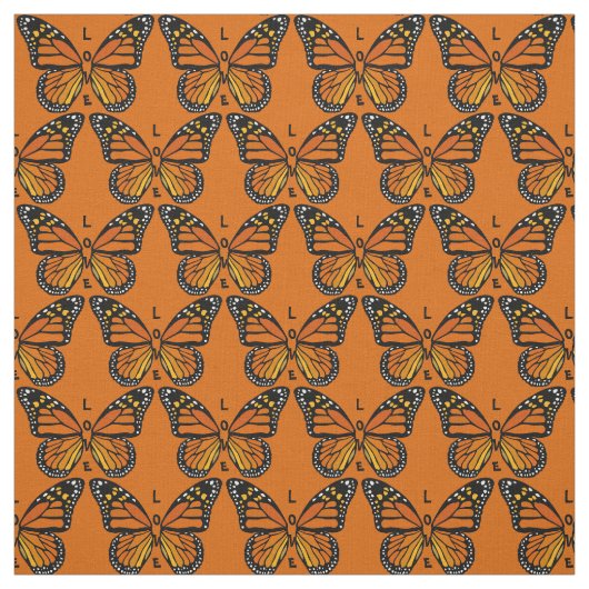 Butterfly Art Fabric Monarch Butterfly Pattern Stof (Swatch)