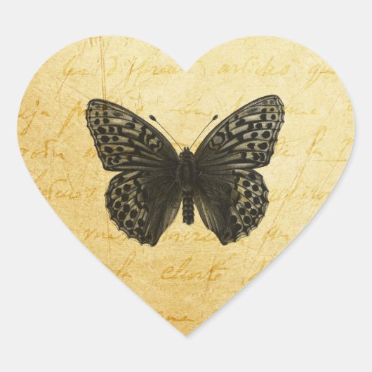 Butterfly Art Hart Sticker (Voorkant)