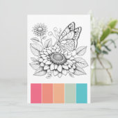 Butterfly Art Kleurplaten Kaarten Therapie Pagina' (Staand voorkant)