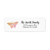 Butterfly Art Natuur Painting Return Address Etiket (Voorkant)