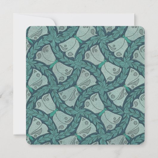 Butterfly Art Nouveau Wedding Invitations Kaart (Achterkant)