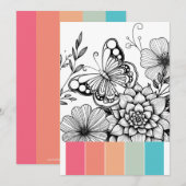 Butterfly Art Therapy Kleurplaten Kaarten (Voorkant / Achterkant)