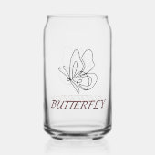 Butterfly Art waterglas Blikvorm Glas (Achterkant)