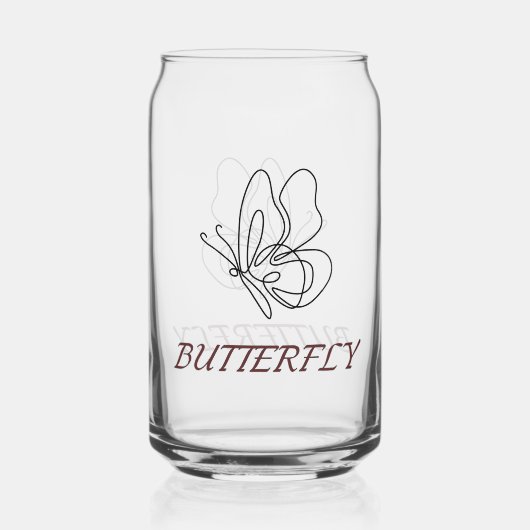 Butterfly Art waterglas Blikvorm Glas (Achterkant)