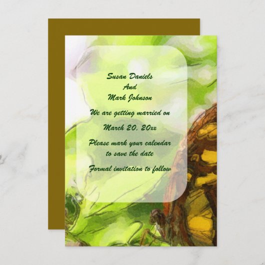 Butterfly Art Wedding  Save The Date (Voorkant / Achterkant)