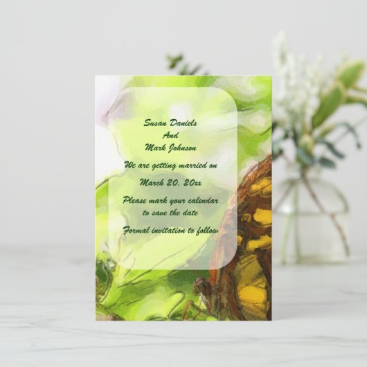 Butterfly Art Wedding  Save The Date (Staand voorkant)