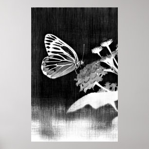 Butterfly Art   Zwart-wit Poster