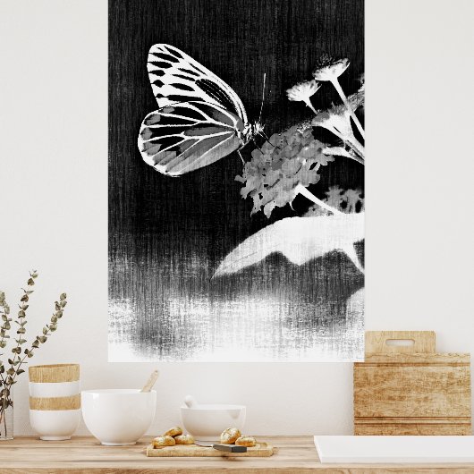 Butterfly Art | Zwart-wit Poster (Keuken)