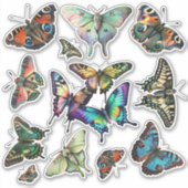 Butterfly Assortment, Monarchs, Swallowtails etc Sticker (Voorkant)