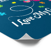 Butterfly Autism Grandma I Love My Grandson Awaren Poster (Hoek)