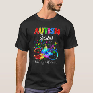 Butterfly Autism Sister I Love My Lil Sis Support T-shirt