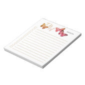 Butterfly Autumn Pink Personalized Checklist Notitieblok (Linkerzijde)