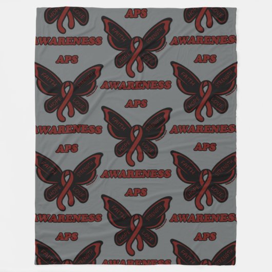 Butterfly/Awareness...APS Fleece Blanket Deken (Voorkant)