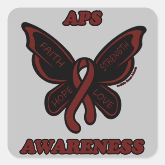 Butterfly/Awareness...APS Vierkante Sticker (Voorkant)