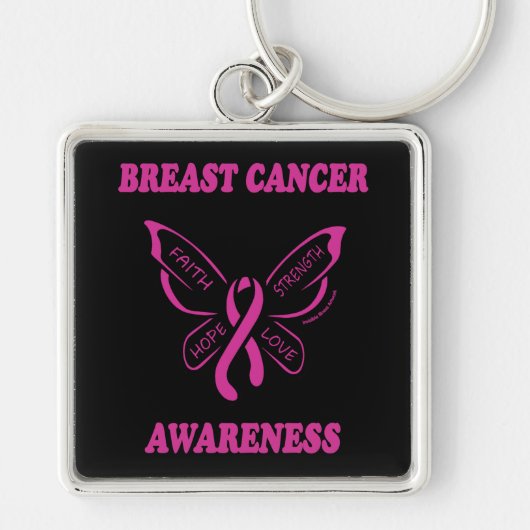 Butterfly/Awareness... Borstkanker Sleutelhanger (Voorkant)