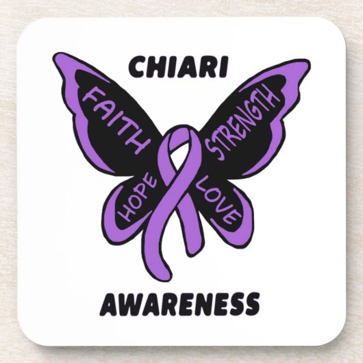 Butterfly/Awareness... Chiari Bier Onderzetter (Voorkant)