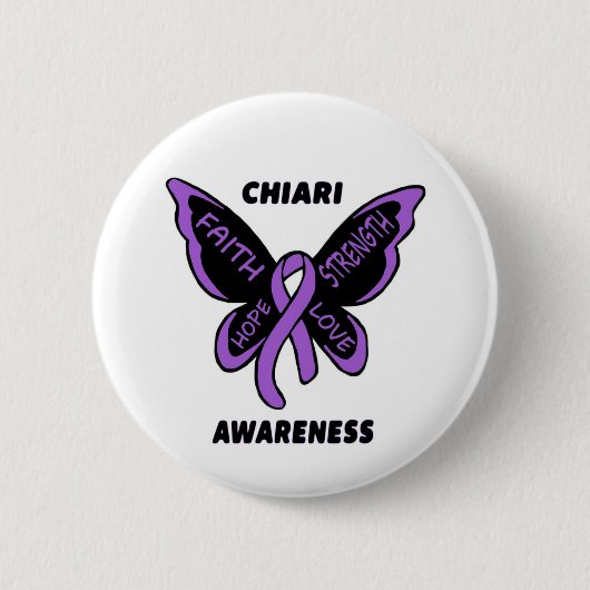 Butterfly/Awareness... Chiari Ronde Button 5,7 Cm (Voorkant)
