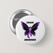 Butterfly/Awareness... Chiari Ronde Button 5,7 Cm (Voorkant /achterkant)