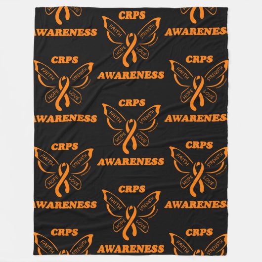 Butterfly/Awareness...CRPS Fleece Deken (Voorkant)